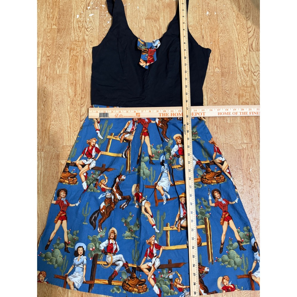 Unique Vintage Rock Steady Retro Western Pin Up Dress, Cowgirl XL $195 - Picture 6 of 10